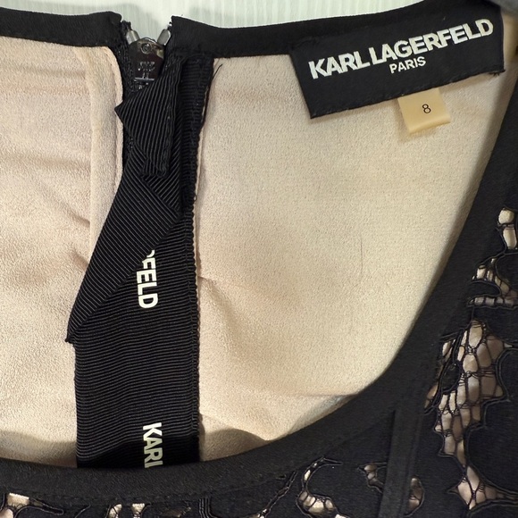 Karl Lagerfield Black Lace A-line Dress size 8 - Picture 2 of 7